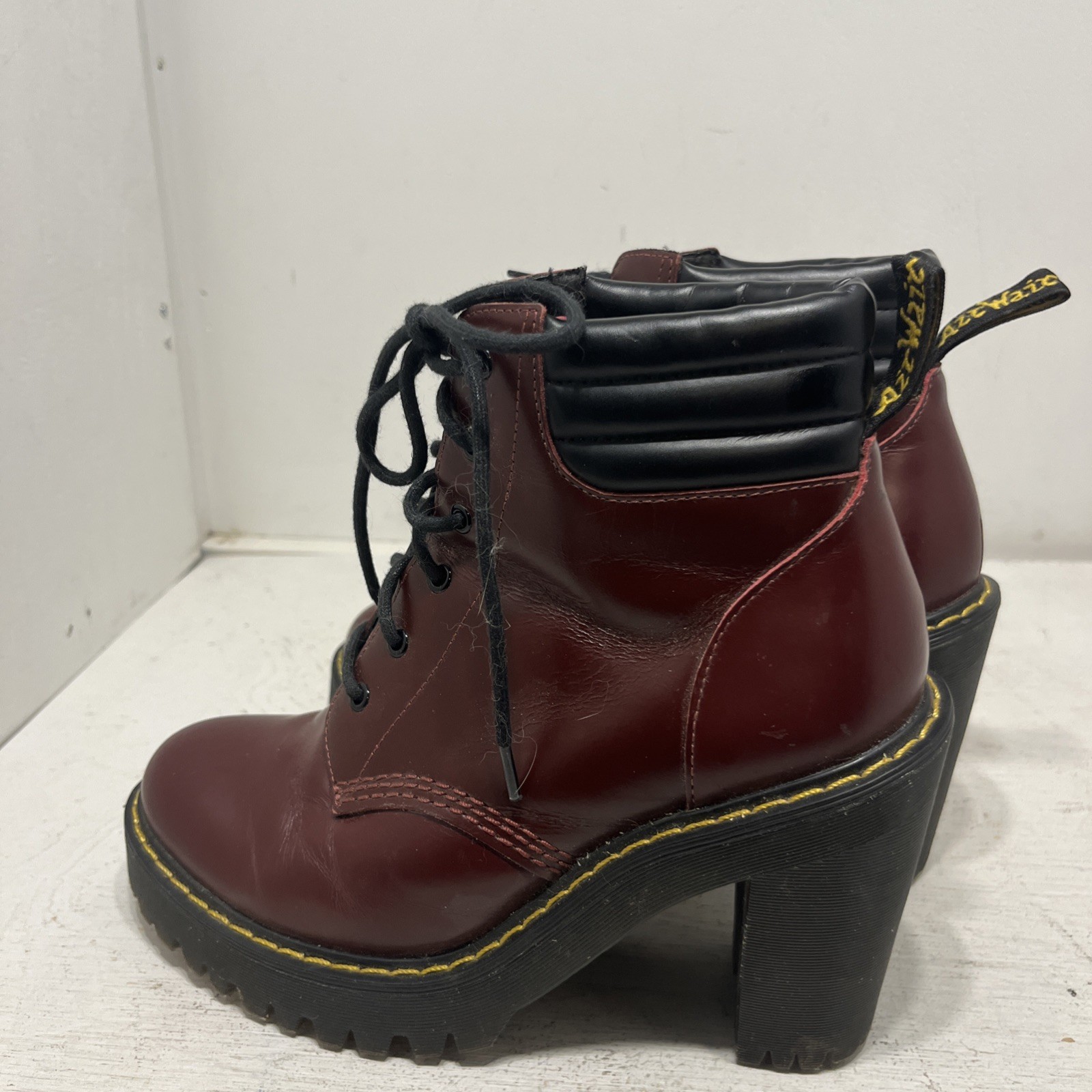 Dr. Doc Martens Persephone Cherry Burgundy Platform High Heel Boots Womens Sz 6 thumbnail 8