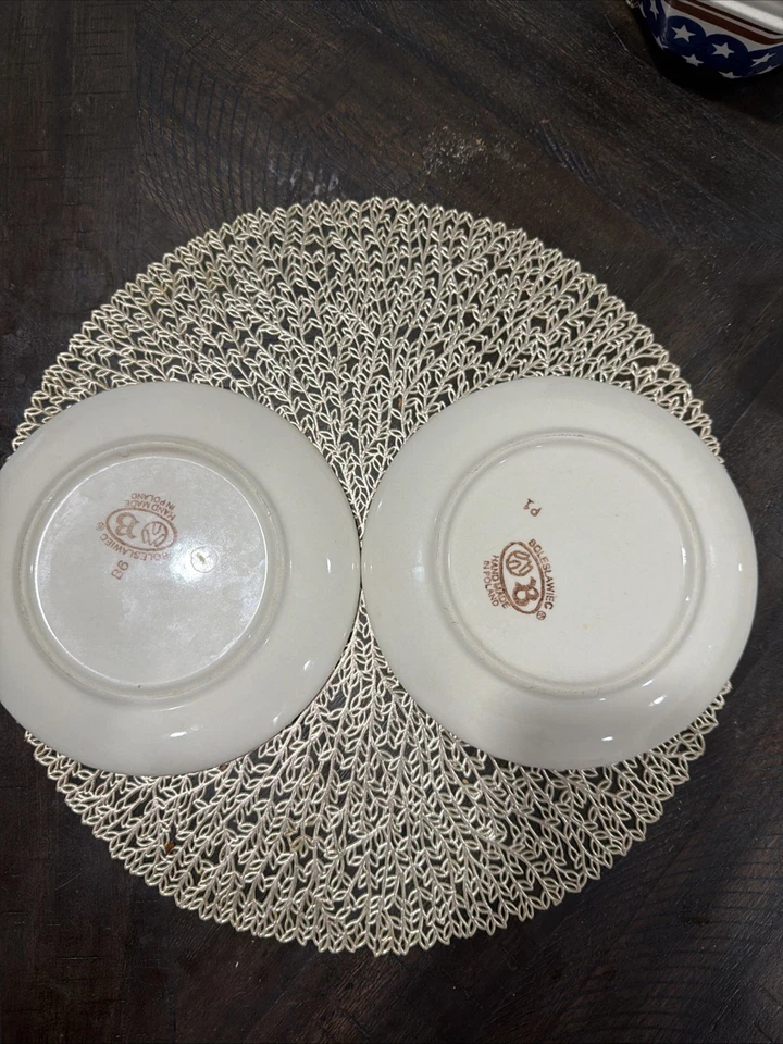 "Juego de 2 platos vintage Boleslawiec 7 1/2"" hechos a mano en Polonia" Foto 2 de 3