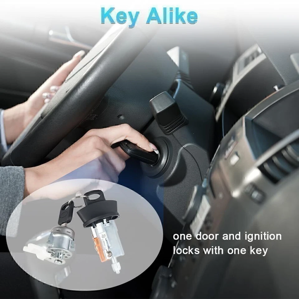 Cilindro de bloqueo de interruptor de llave de encendido con 4 llaves para Ford F150 F250 F350 Super Duty Foto 3 de 4