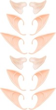 6 Pairs Elf Ears Cosplay Fairy Pixie Soft Pointed Tips Anime Costume Set New USA