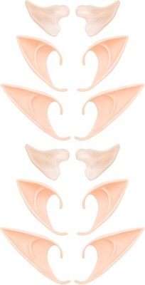 6 Pairs Elf Ears Cosplay Fairy Pixie Soft Pointed Tips Anime Costume Set New USA