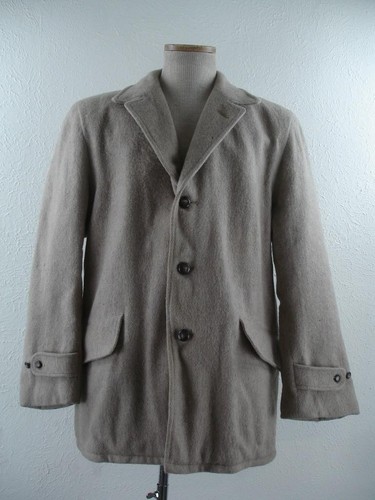 Men's M L 40R 1950's Field & Stream Tan Wool Winter Hunting Coat Jacket USA Made - Picture 1 of 14