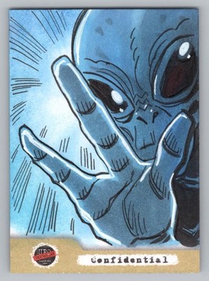 UFO: Legend And Lore Series 2. Tim Shinn Alien Sketch Card. Long Dog Cards 2025