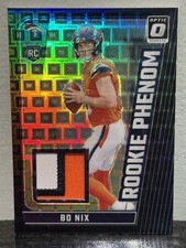 Bo Nix 2024 Donruss Optic Rookie Phenom Patch Black Pandora RC /25
