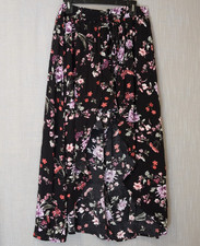 TORRID Black Floral Hi-Low Floral Skort Skirt Open Front Womens 0 #A17-11