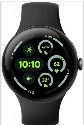 Google Pixel Watch 3 45mm Matte Black Aluminum Case Obsidian Wi-Fi LTE