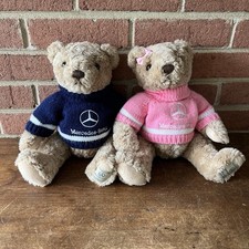 Pair of MERCEDES-BENZ Herrington Teddy Bears 2007 Navy  Pink Sweaters Couple