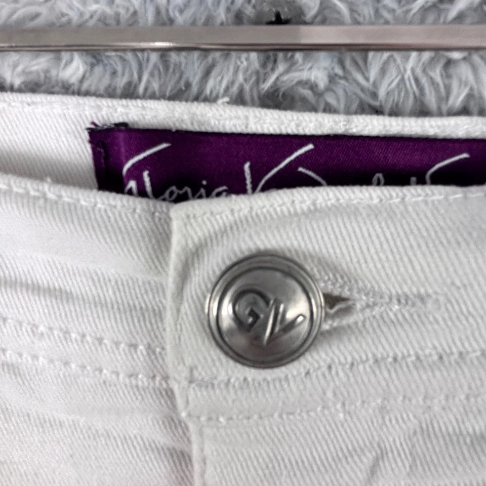 Gloria Vanderbilt Women's Size 14 White Capri Cropped Straight Leg StretchCotton - Image 3 of 4