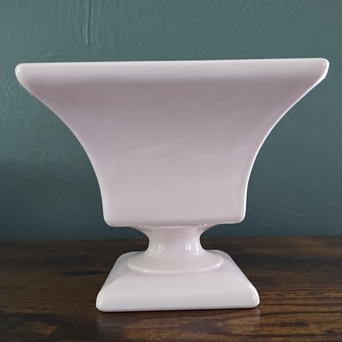 Vtg Napco Opaque Pink Milk Glass Pedestal Candy Dish Planter 2256 - Picture 3 of 8