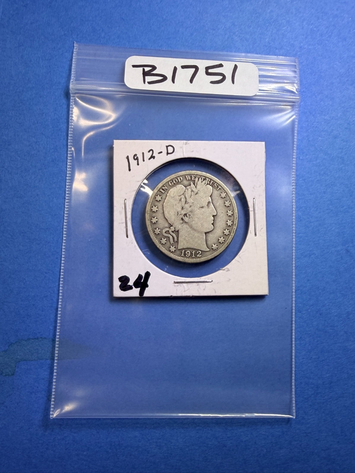 1912-D Barber Half Dollar 50C G Good 90% Silver US Coin