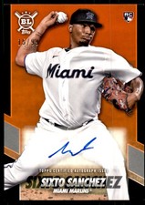 2021 Topps Big League #OAA-SS Sixto Sanchez #/99 Opening Act Orange Auto