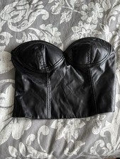 Faux Leather Bustier, Size Large