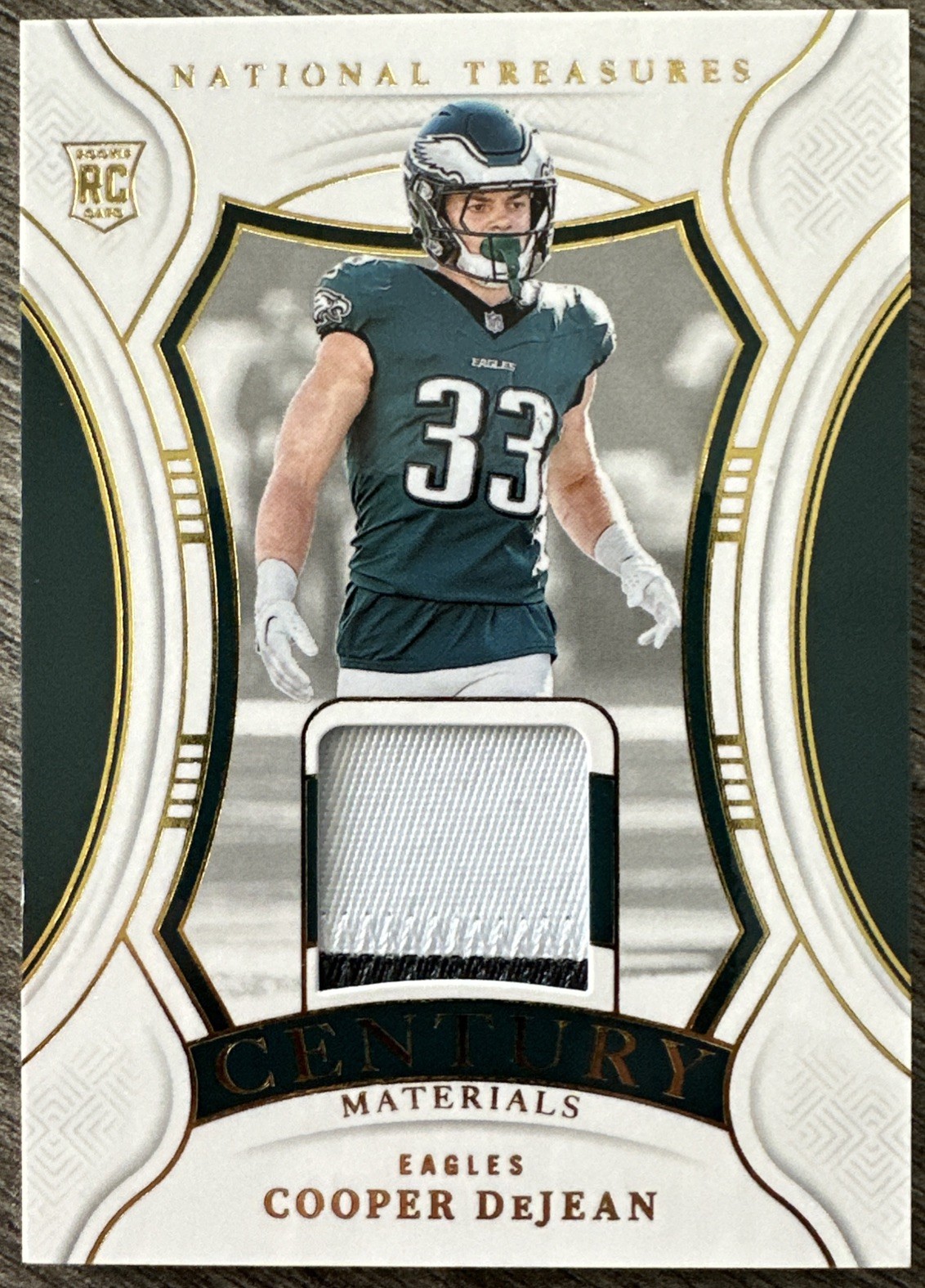 2024 National Treasures Cooper DeJean Century Two color Patch RC Gold #31/49