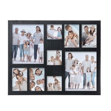 Collage Picture Frame 4x6 8x10 and 4x4 Photos -Large Size 9 Openings Black Pi...