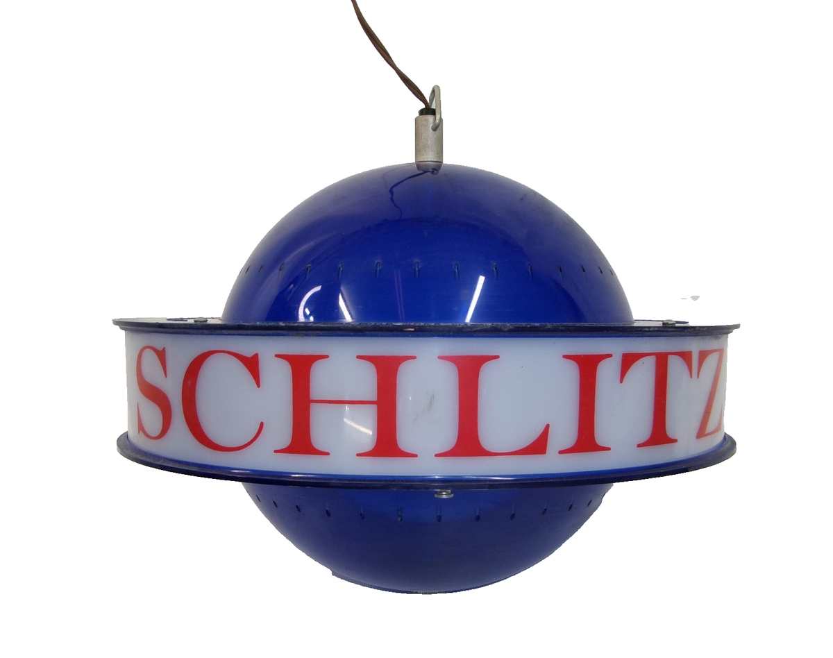 Vintage 1961 Schlitz Beer Hanging Rotating Saturn Satellite Globe