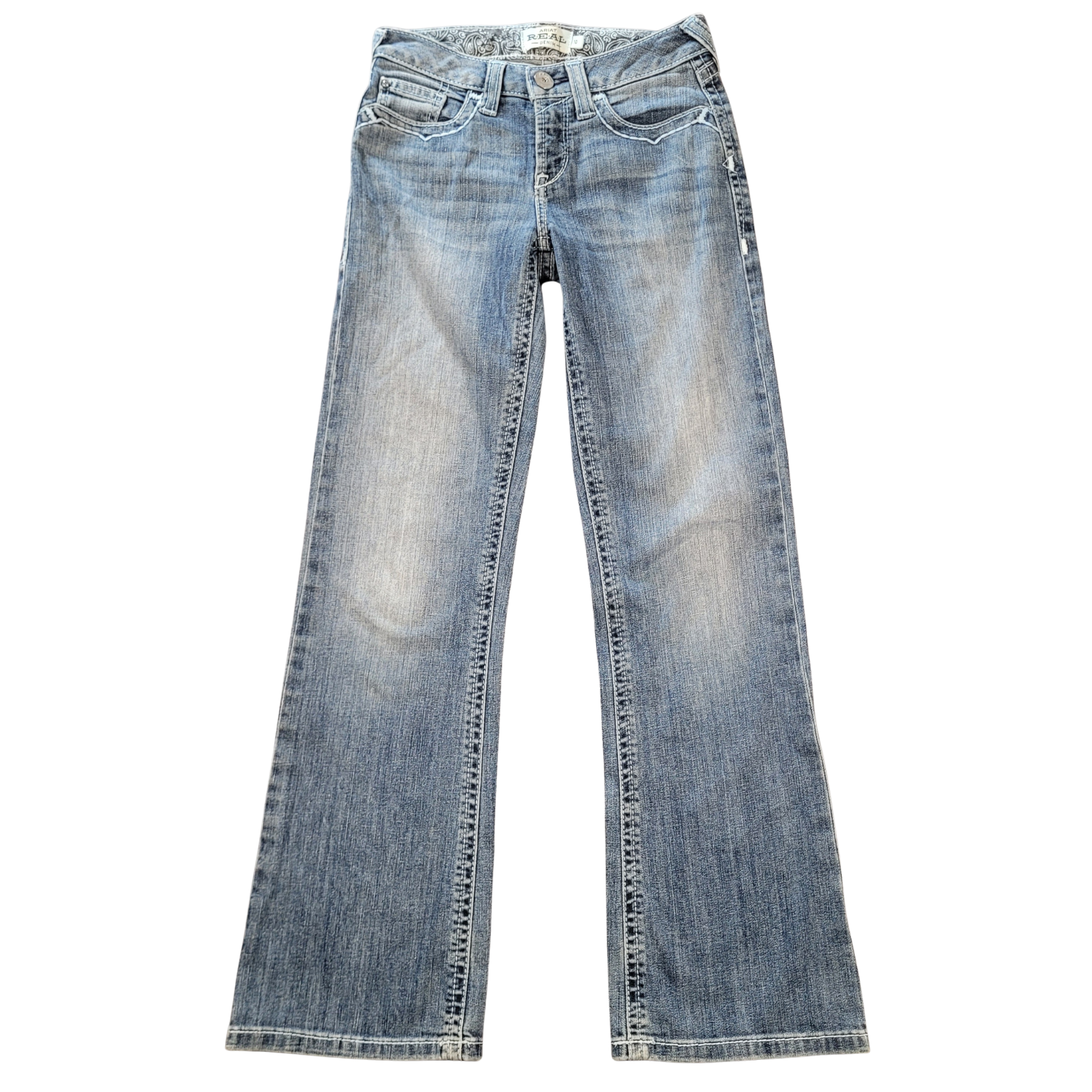 Ariat Real Jeans Womens 10 Blue Denim Medium Wash Bootcut Leg Cowgirl Western