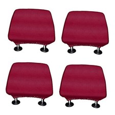 WIRESTER Set of 4 Car Seat Head Rest Cover, Protective Solid Dark Red Maroon