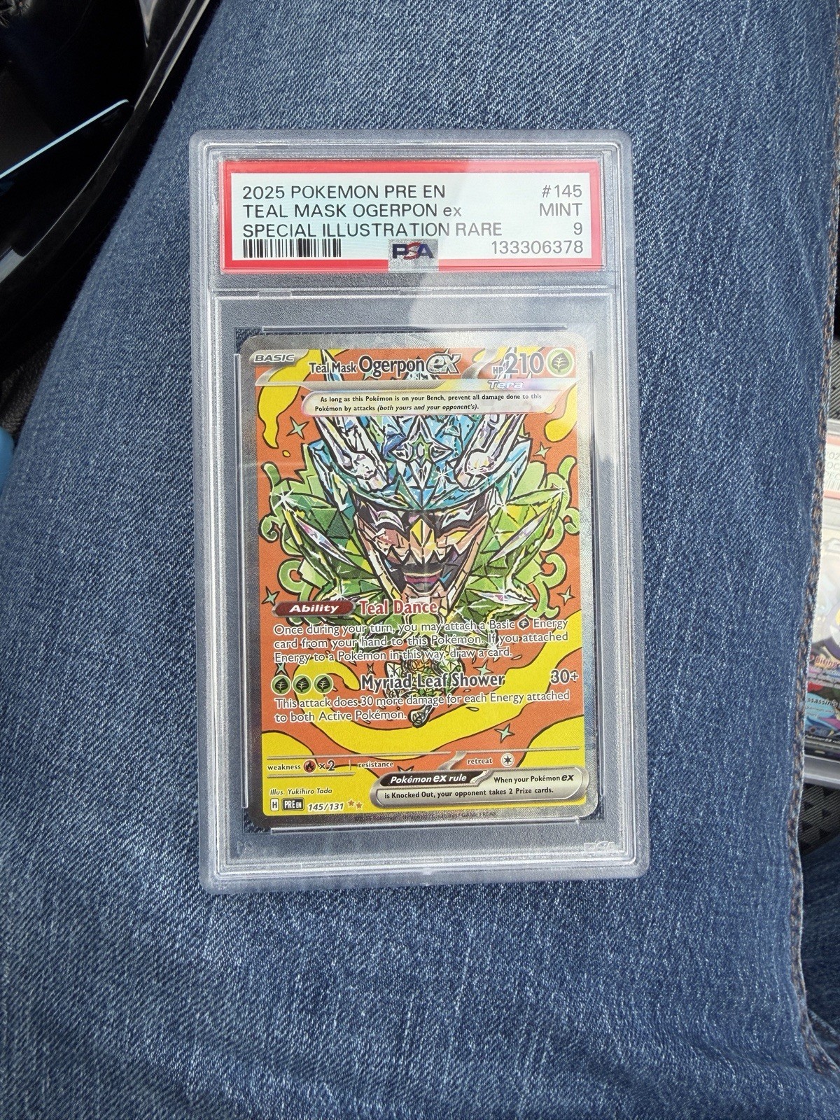 PRISMATIC EVOLUTIONS 145 TEAL MASK OGERPON EX SPECIAL ILLUSTRATION RARE - PSA 9