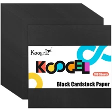 100 Sheets 12x12 Black Cardstock Paper 230gsm Heavy for Printer Crafts