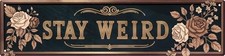 Vintage Metal Weird Wall Hanging Decorative Plaque 4x16 in for Home Sign Stay
