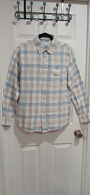 Free Assembly Plaid BluWash Flannel Longsleeved Buttondown 100% Cotton, sz's S&M