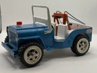 Vintage 1960's Tonka Wrecker Truck AA Jeep Blue Orange Pressed Steel