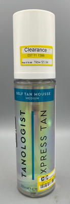 Tanologist Express Tan Self Tan Mousse, MEDIUM, 6.76 fl Oz NEW