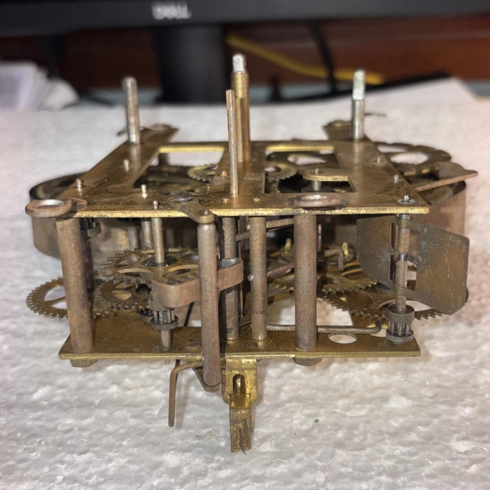 Gilbert Black Mantel Clock Movement - Ca. 1900- 8 Day Time & Strike- B#178 - Image 4 of 4