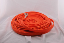 Waterproof Long Leash Durable Dog Recall Training Lead, Hiking Orange, 50ft 