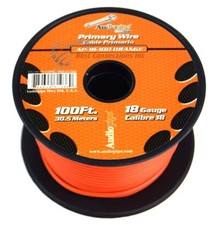 18 Gauge Car Audio Primary Wire 100ft Orange Remote, Power/Ground Electrical