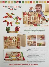 Wooden Construction Toy Tool Box for Kids
