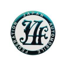 Japan Automobile Federation Blue-Neo JAF METAL Emblem Badge Cars Front Grille