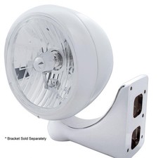 Classic Stainless Steel Guide Headlight With Crystal H4 Bulb Wo Turn Signal