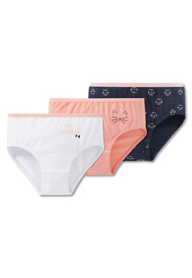 SCHIESSER Mädchen Slips 3er Sparpack Katze 104 116 Unterhose Unterwäsche 95/5