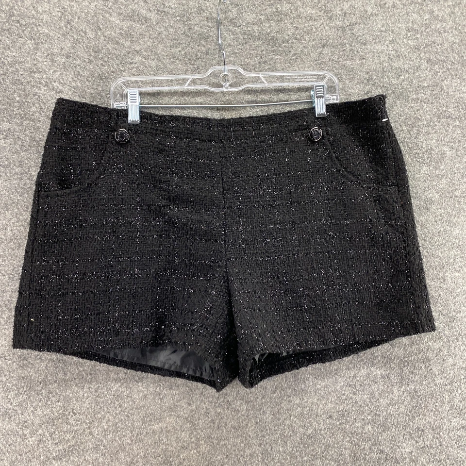 Jennifer Lopez Shorts Women 16 Plus Black High Rise Lined Pull On Chino Pockets - Image 4 of 4