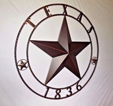 40" TEXAS 1836 LONE STAR BARN STAR METAL ART WESTERN HOME DECOR RUSTIC COPPER 