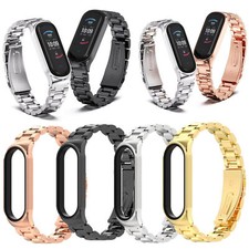Three Bead Wristband Metal Watch Strap Band Replacement For Amazfit Band 5 Watch