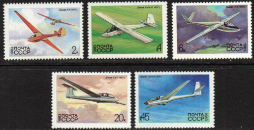 Russia #Mi5248-Mi5252 MNH 1983 History Soviet Gliders Antonov Simono [5118-5122] - Picture 1 of 1
