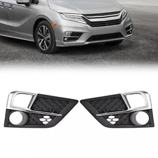 Pair For Honda Odyssey 2018 2019 2020 Front Bumper Fog Lights Chrome Trim Cover