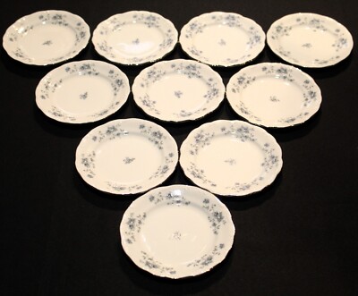 Johann Haviland Blue Garland Bavaria Set Of Ten Bread & Butter Plates