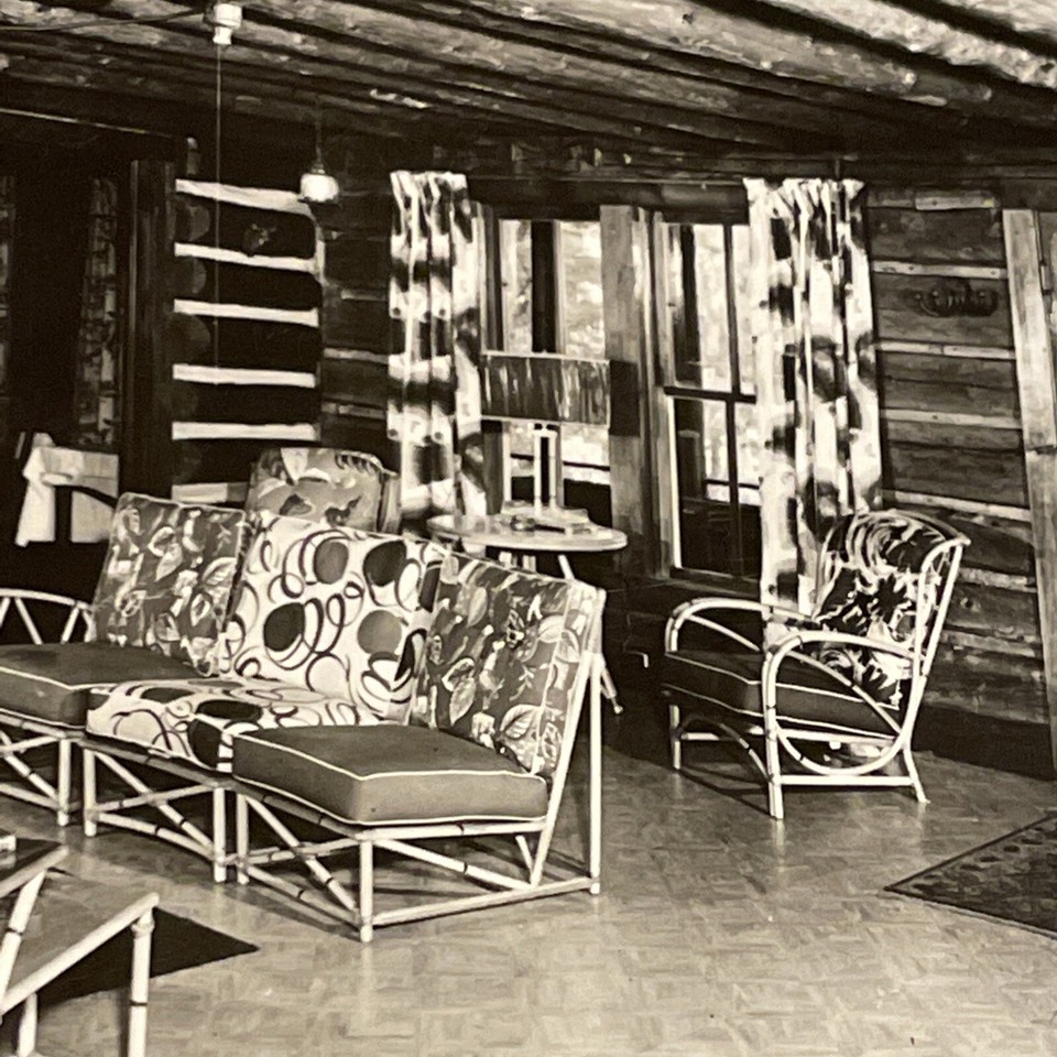 Minocqua WI Squirrel Lake Resort Interior Real Photo postcard Wisconsin