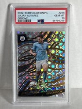 2022-23 Panini Revolution Soccer Julian Alvarez Rookie RC GROOVE PSA 10 POP 1