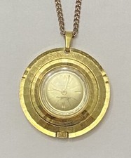 Vintage Round Swiss Made Hawthorne Mechanical Wind Up Necklace Pendant Watch