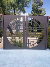 Contemporary dual metal gate, Modern Metal Gate, Custom size Art Pedestrian