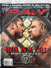 June 2005 WWE RAW Magazine Autographed by Triple H and Batista