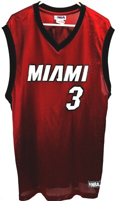 MIAMI HEAT Dwyane Wade #3 ジャージ L Dwayne Wade Miami Heat #3 90s Hip Hop Swingman Jersey for