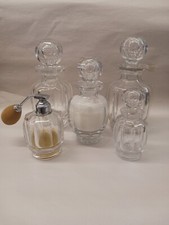 Baccarat Malmaison Round Crystal France 5 Piece Decanters  Perfume