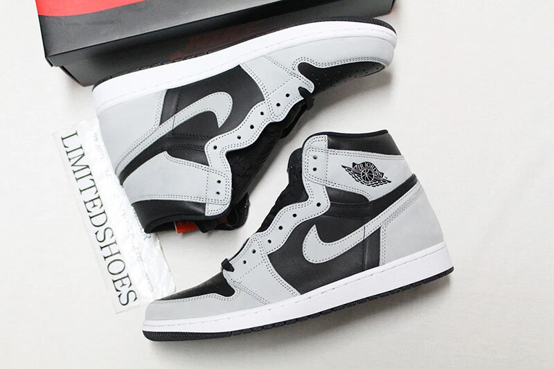 2021 NIKE AIR JORDAN 1 RETRO HIGH OG SHADOW 2.0 BLACK SMOKE GREY 555088-035 Men