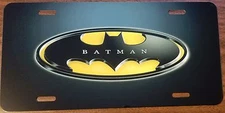BATMAN  LOGO BLACK CUSTOM LICENSE PLATE CAR MOVIE EMBLEM
