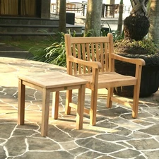 Teak Garden Chair - A Grade Wood- Heavy Duty- Brass Hardware - SHIPPING INCLUDED